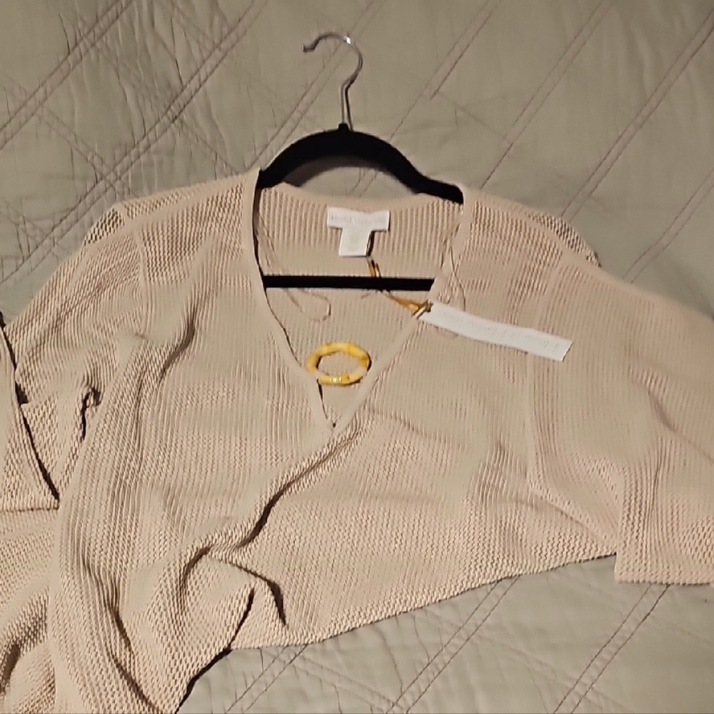 House of Harlow 1960 Cream Knit Swim Cover
